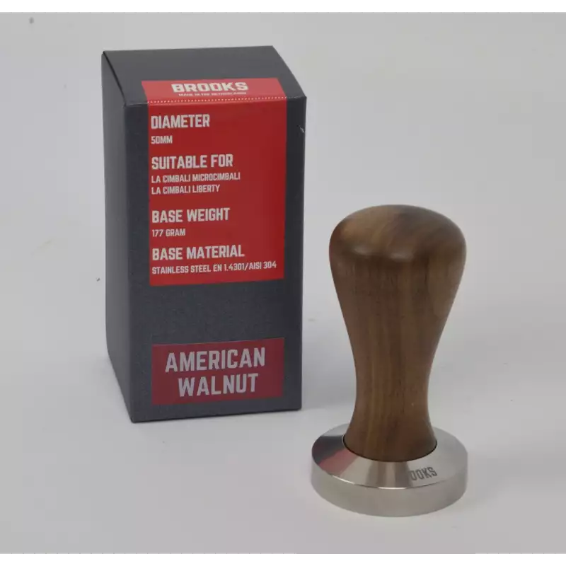 Brooks 50mm tamper avec poignée en noyer américain