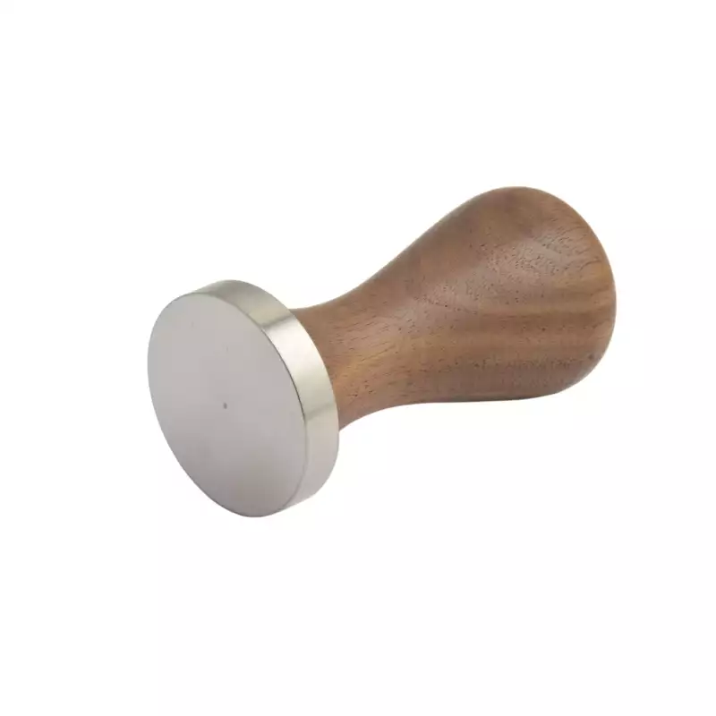 Arrarex Caravel stainless tamper with walnut handle