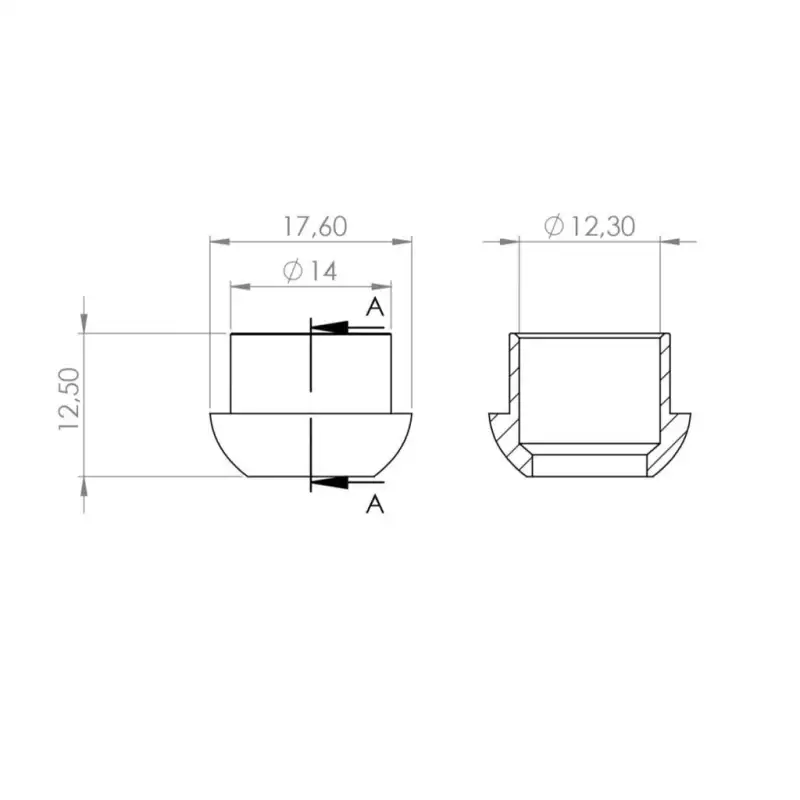 Welding end cap dia 12 mm nut 1/2"