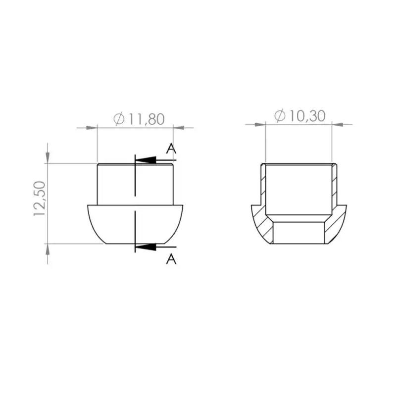 Welding end cap dia 10 mm nut 3/8"