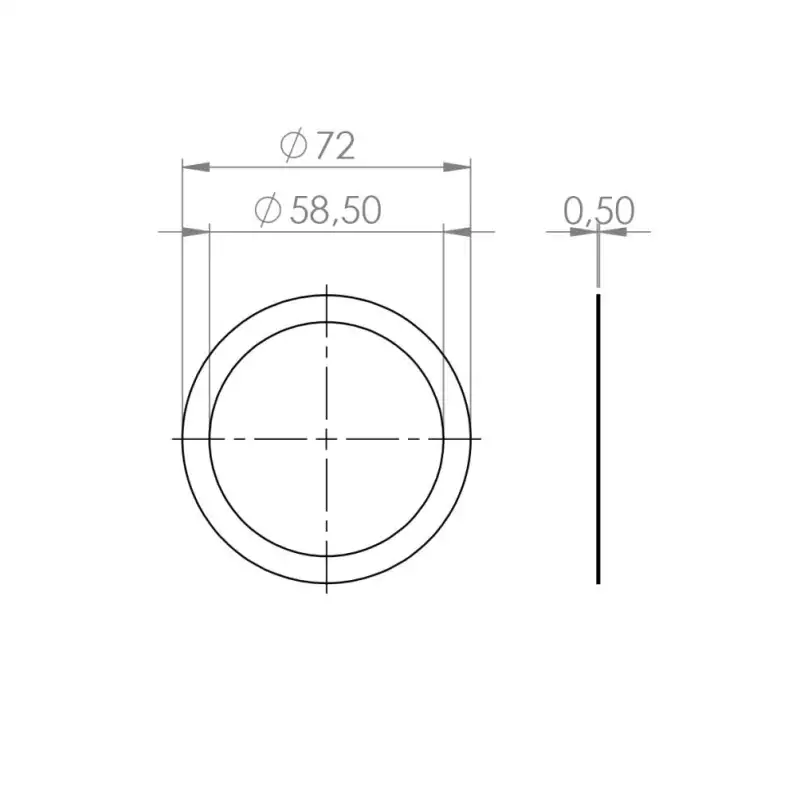 Faema Portafilter gasket suplement 72x58x0.5mm